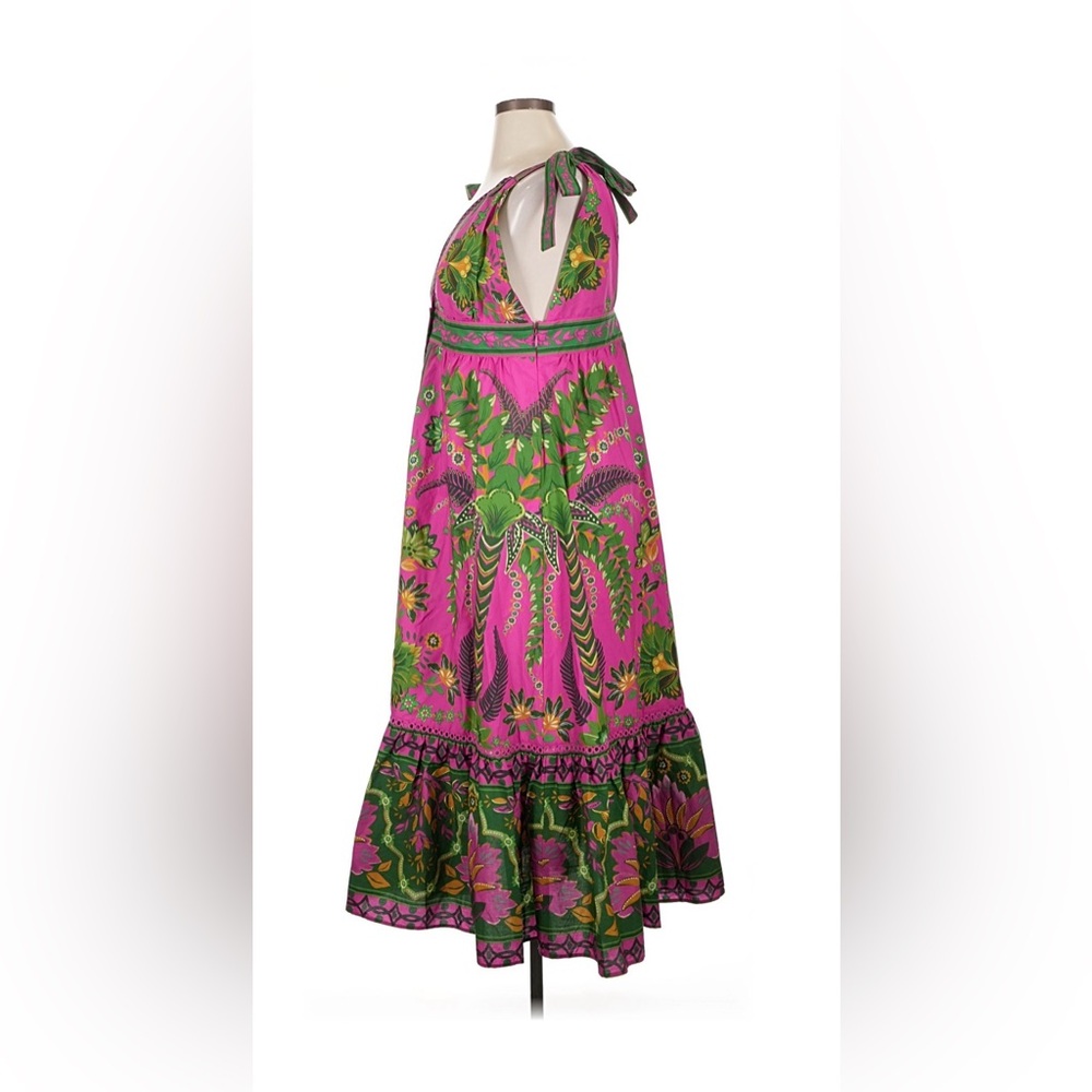🌺 Farm Rio Ana Tapestry Sleeveless Dress, NWT, pink green bold summer midi dress - Picture 10 of 12